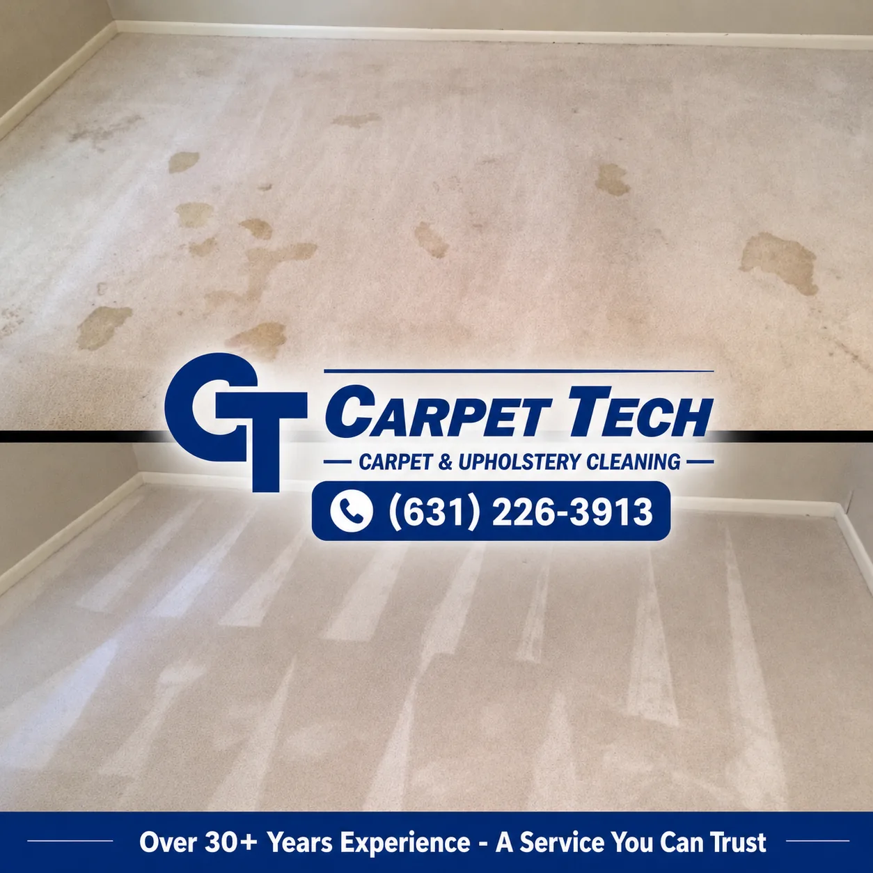 Carpet Tech before and after carpet cleaning results